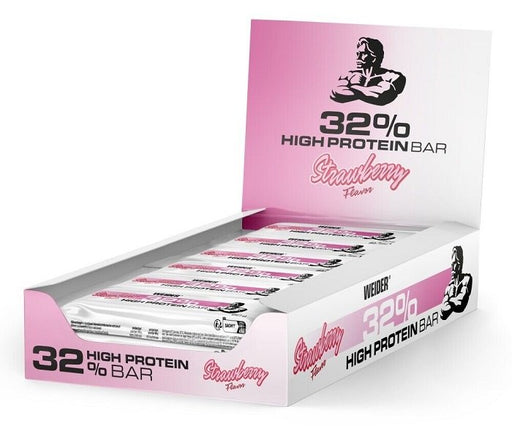 Weider 32% High Protein Bar Strawberry  12 x 60g - Protein at MySupplementShop by Weider