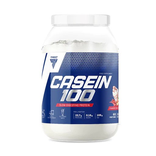 Trec Nutrition Casein 100, Strawberry - 1800g - Sports Supplements at MySupplementShop by Trec Nutrition