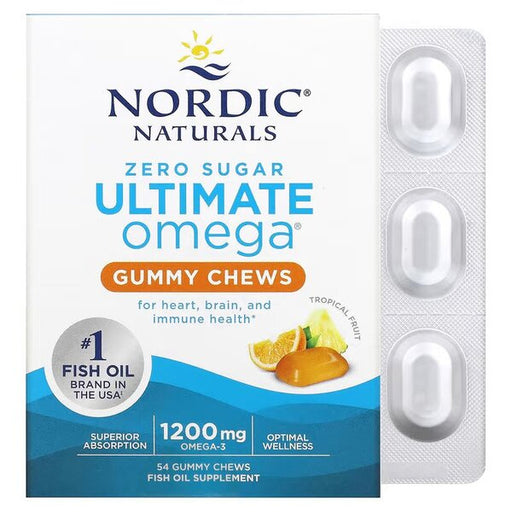 Nordic Naturals Ultimate Omega Gummy Chews, Tropical Fruit - 54 gummies - Sports Supplements at MySupplementShop by Nordic Naturals