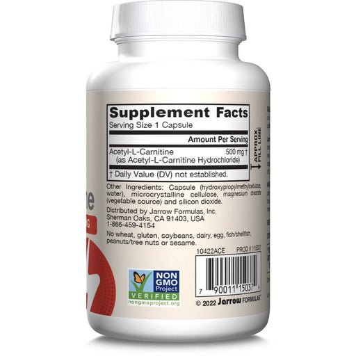 Jarrow Formulas Acetyl L-Carnitine 500mg 60 Veggie Capsules - Amino Acids and BCAAs at MySupplementShop by Jarrow Formulas