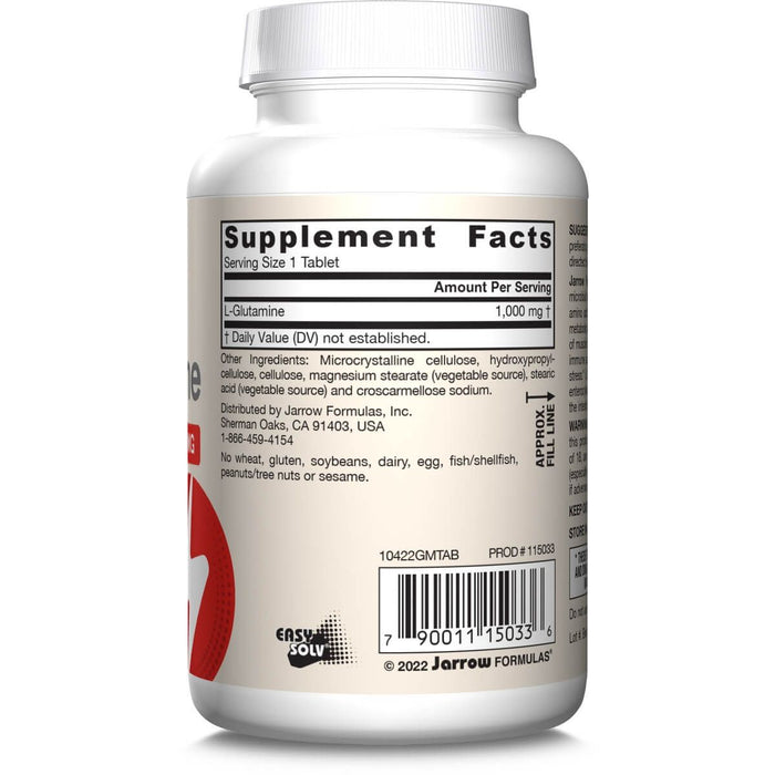 Jarrow Formulas L-Glutamine 1000mg 100 Tablets - Amino Acids and BCAAs at MySupplementShop by Jarrow Formulas