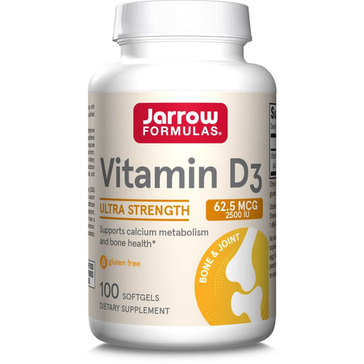 Jarrow Formulas Vitamin D3 62.5 mcg (2500 IU) 100 Softgels - Vitamins & Minerals at MySupplementShop by Jarrow Formulas