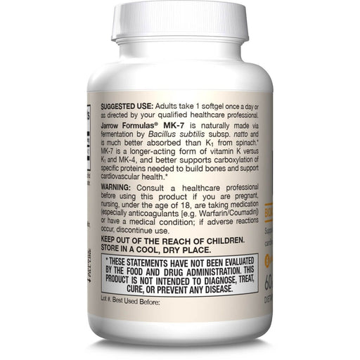 Jarrow Formulas Vitamin K2 as MK-7 90mcg 60 Softgels - Vitamins & Minerals at MySupplementShop by Jarrow Formulas