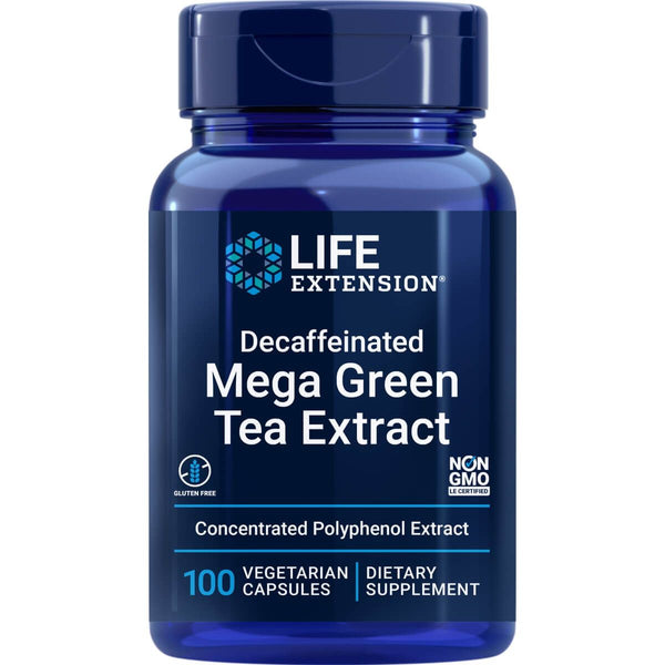 Life Extension Decaffeinated Mega Green Tea Extract 100 Vegetarian Capsules - Health and Wellbeing at MySupplementShop by Life Extension