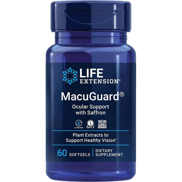 Life Extension MacuGuard Ocular Support with Saffron 60 Softgels - Health and Wellbeing at MySupplementShop by Life Extension