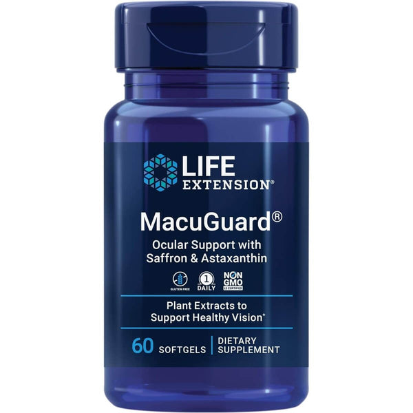 Life Extension Macuguard Ocular Support With Saffron & Astaxanthin 60 Softgels - Astaxanthin at MySupplementShop by Life Extension