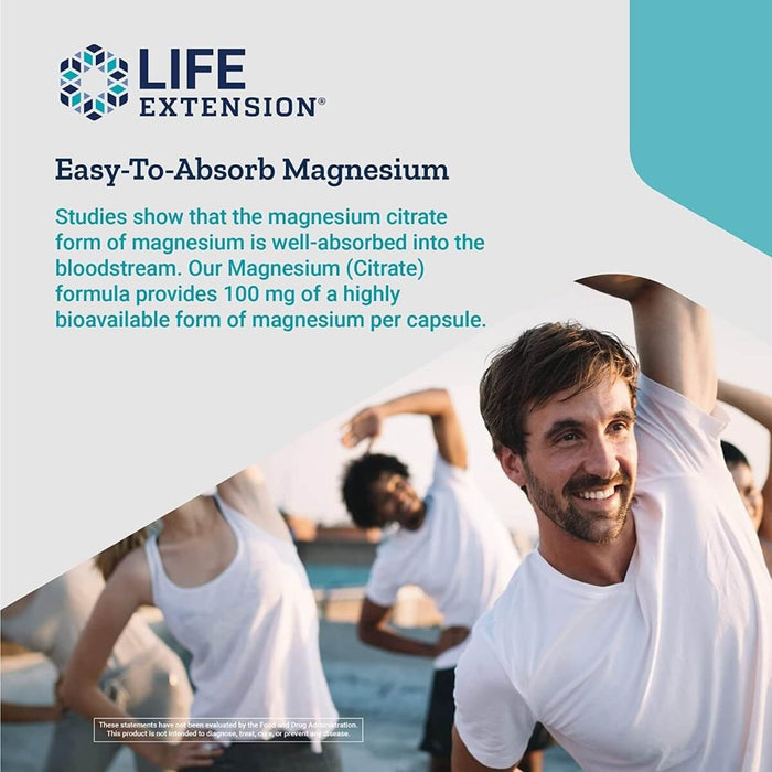 Life Extension Magnesium (Citrate) 100 mg 100 Vegetarian Capsules - Vitamins & Minerals at MySupplementShop by Life Extension