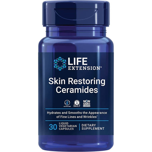 Life Extension Skin Restoring Ceramides 30 Liquid Vegetarian Capsules - Health and Wellbeing at MySupplementShop by Life Extension