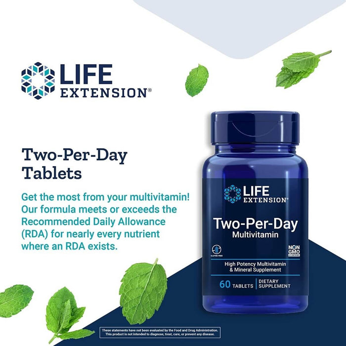 Life Extension Two-Per-Day Multivitamin 60 Tablets - Vitamins & Minerals at MySupplementShop by Life Extension