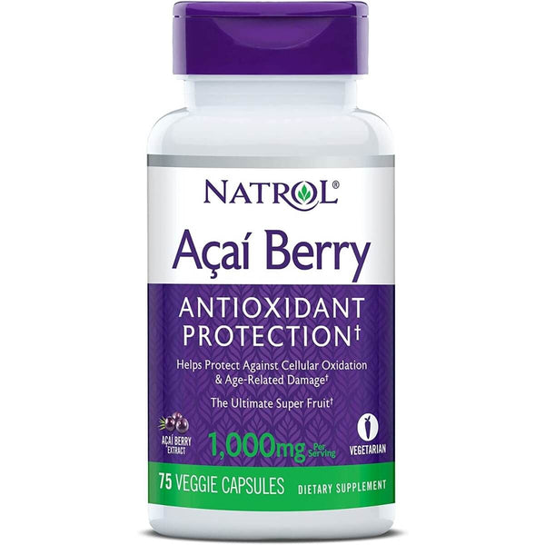 Natrol Acai Berry 1,000mg 75 Veggie Capsules - Health and Wellbeing at MySupplementShop by Natrol