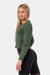 Nebbia Organic Cotton Ribbed Long Sleeve Top 415 Dark Green - Long Sleeve Top at MySupplementShop by Nebbia