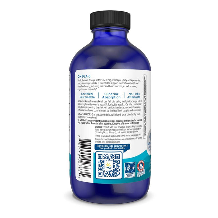 Nordic Naturals Omega-3 1560mg Lemon Flavour 237ml - Health and Wellbeing at MySupplementShop by Nordic Naturals