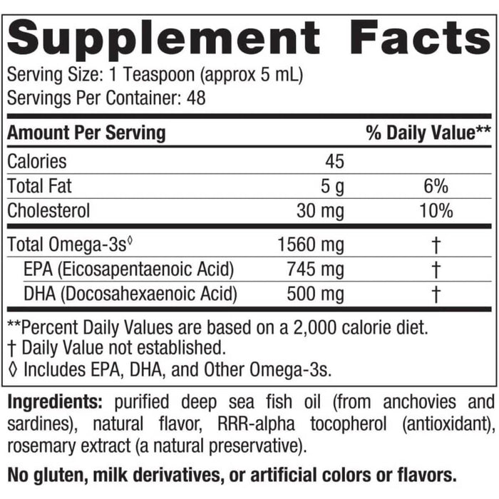 Nordic Naturals Omega-3 1560mg Lemon Flavour 237ml - Health and Wellbeing at MySupplementShop by Nordic Naturals