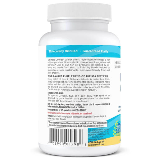 Nordic Naturals Ultimate Omega-3 Junior 680mg 90 Mini Softgels (Strawberry) - Health and Wellbeing at MySupplementShop by Nordic Naturals