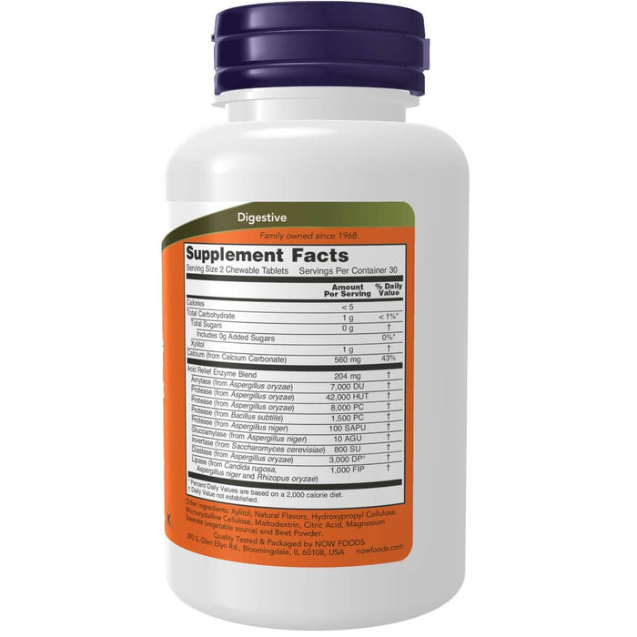 Now Foods Acid Relief with Enzymes 60 Chewables - Health Foods at MySupplementShop by NOW Foods