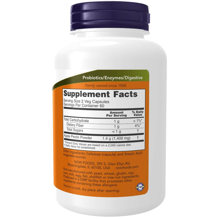 NOW Foods Apple Pectin 700mg 120 Veg Capsules - Health and Wellbeing at MySupplementShop by NOW Foods