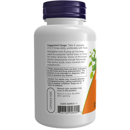 NOW Foods Astragalus 500 mg 100 Capsules - Health and Wellbeing at MySupplementShop by NOW Foods