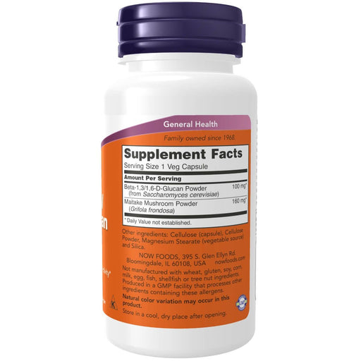 NOW Foods Beta 1,3/1,6- D-Glucan 100 mg 90 Veg Capsules - Health and Wellbeing at MySupplementShop by NOW Foods