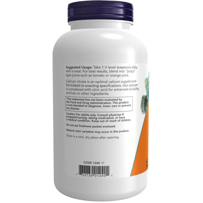 NOW Foods Calcium Citrate Powder 8oz (227g) - Vitamins & Minerals at MySupplementShop by NOW Foods