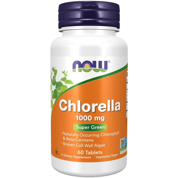 NOW Foods Chlorella 1000 mg 60 Tablets - Health and Wellbeing at MySupplementShop by NOW Foods