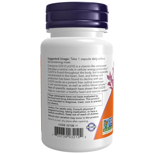 NOW Foods CoQ10 100 mg with Hawthorn Berry 30 Veg Capsules - Health and Wellbeing at MySupplementShop by NOW Foods