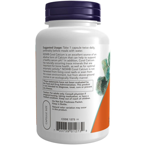 NOW Foods Coral Calcium 1,000 mg 100 Veg Capsules - Vitamins & Minerals at MySupplementShop by NOW Foods