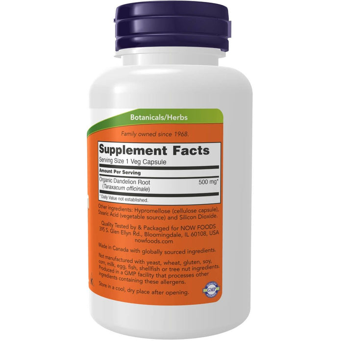 NOW Foods Dandelion Root 500 mg 100 Veg Capsules - Health and Wellbeing at MySupplementShop by NOW Foods