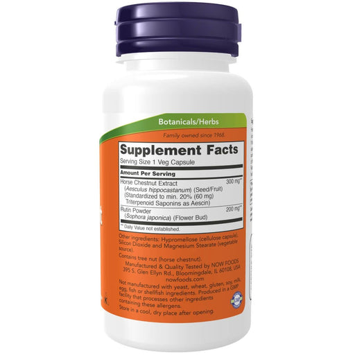 NOW Foods Horse Chestnut 300 mg 90 Veg Capsules - Health and Wellbeing at MySupplementShop by NOW Foods