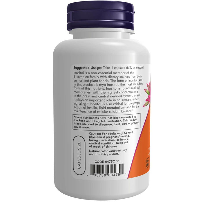 NOW Foods Inositol 500mg 100 Veg Capsules - Vitamins & Minerals at MySupplementShop by NOW Foods