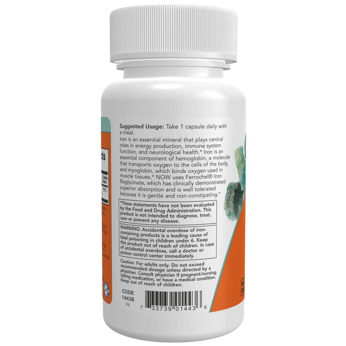 NOW Foods Iron 18 mg 120 Veg Capsules - Vitamins & Minerals at MySupplementShop by NOW Foods