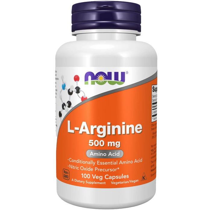 NOW Foods L-Arginine 500 mg 100 Veg Capsules