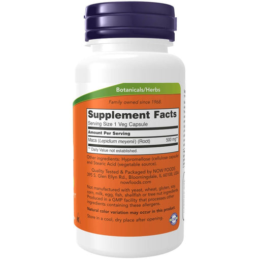 NOW Foods Maca 500 mg 100 Veg Capsules - Sexual Health at MySupplementShop by NOW Foods