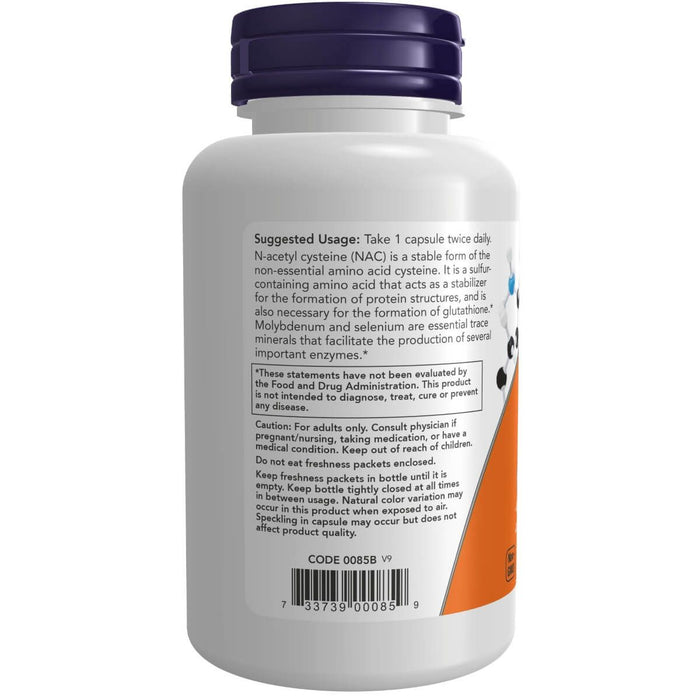 NOW Foods NAC-Acetyl Cysteine 600mg 100 Veggie Capsules - Amino Acids and BCAAs at MySupplementShop by NOW Foods