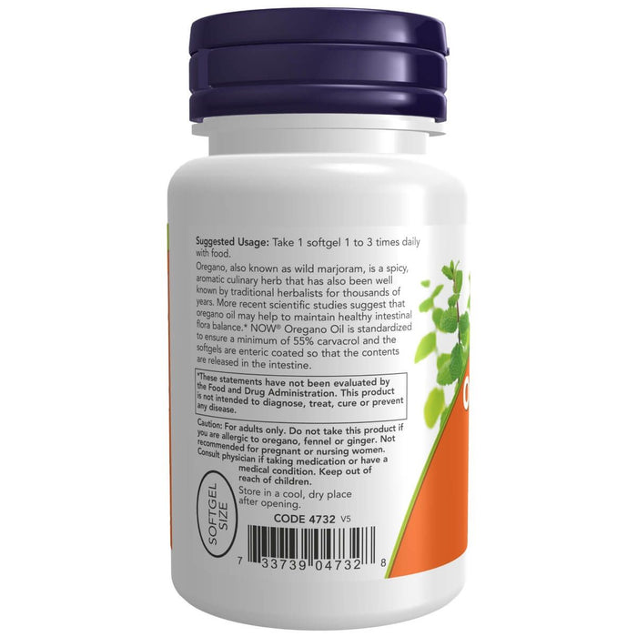 NOW Foods Oregano Oil 90 Softgels - Health and Wellbeing at MySupplementShop by NOW Foods