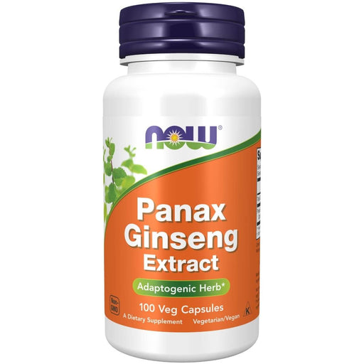 NOW Foods Panax Ginseng Extract 500 mg 100 Veg Capsules - Health and Wellbeing at MySupplementShop by NOW Foods