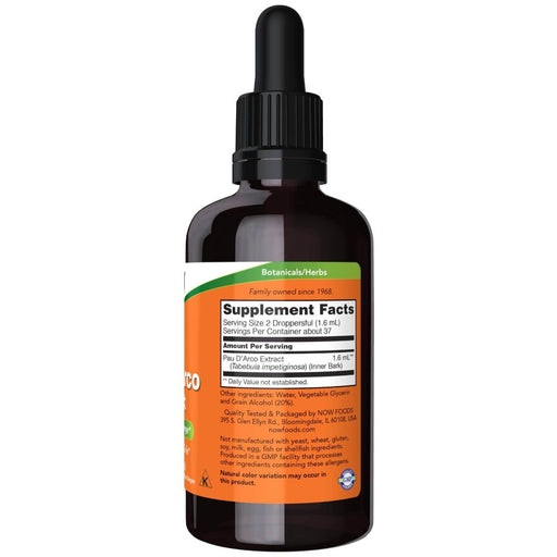 NOW Foods Pau D'Arco Extract Liquid 2oz (59ml) - Special Formula at MySupplementShop by NOW Foods