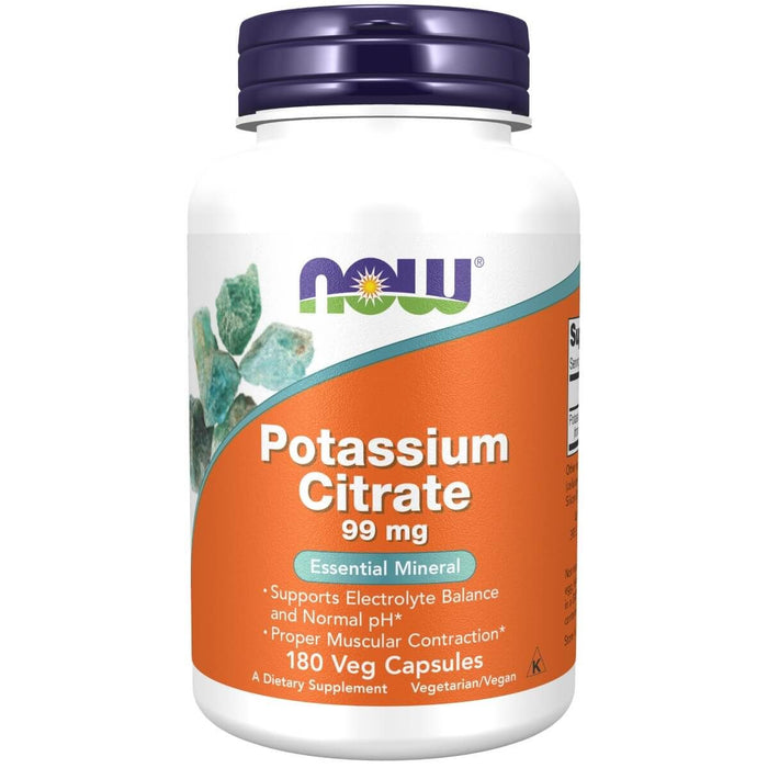 NOW Foods Potassium Citrate 99 mg 180 Veg Capsules - Vitamins & Minerals at MySupplementShop by NOW Foods