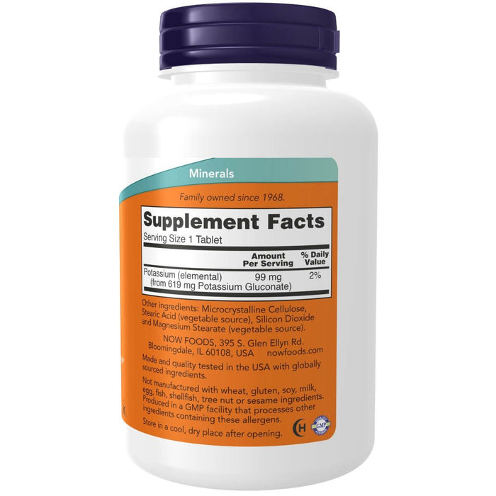 NOW Foods Potassium Gluconate 99mg 250 Tablets - Vitamins & Minerals at MySupplementShop by NOW Foods