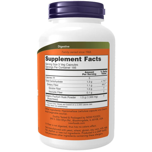 NOW Foods Psyllium Husk Caps 500 mg 500 Veg Capsules - Detox & Cleanse at MySupplementShop by NOW Foods