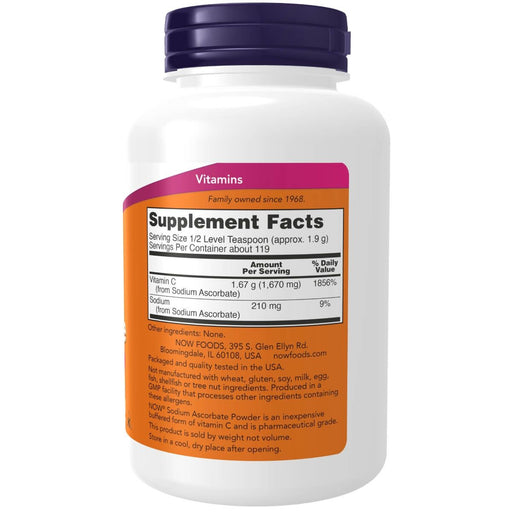 NOW Foods Sodium Ascorbate Powder 8oz (227g) - Vitamins & Minerals at MySupplementShop by NOW Foods