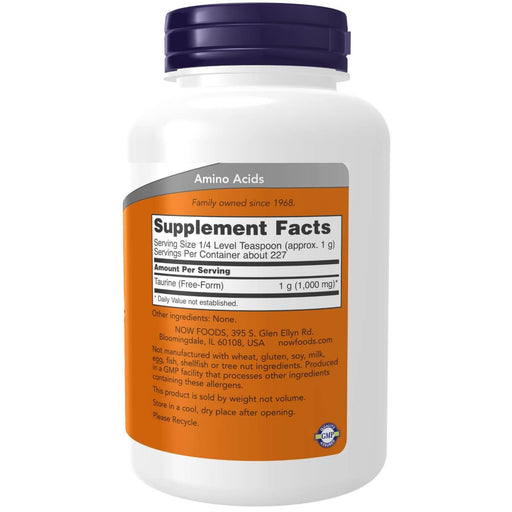 NOW Foods Taurine Pure Powder 8oz - Amino Acids and BCAAs at MySupplementShop by NOW Foods