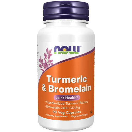 NOW Foods Turmeric & Bromelain 90 Veg Capsules - Joint Support at MySupplementShop by NOW Foods