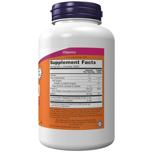 NOW Foods Vitamin C-500 100 Chewable Orange Tablets - Vitamins & Minerals at MySupplementShop by NOW Foods