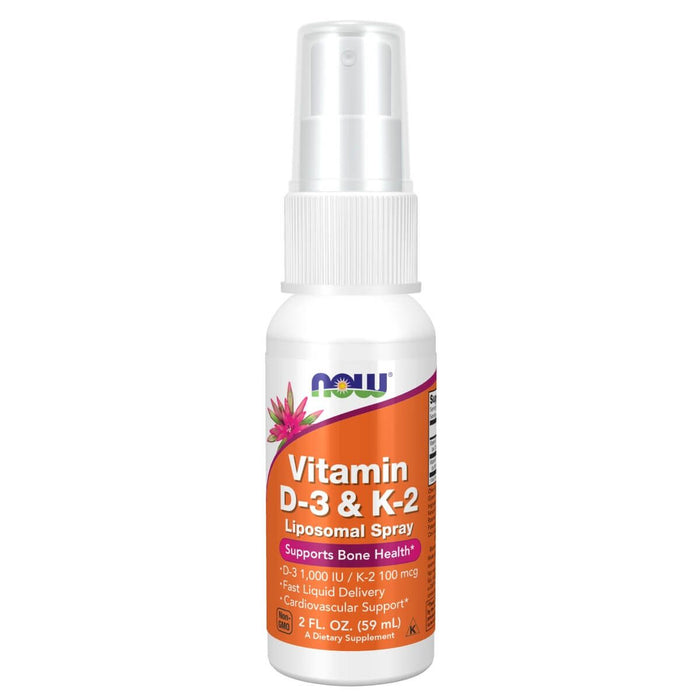 NOW Foods Vitamin D-3 & K-2 Liposomal Spray 1,000 IU/100 mcg 2oz - Vitamins & Minerals at MySupplementShop by NOW Foods