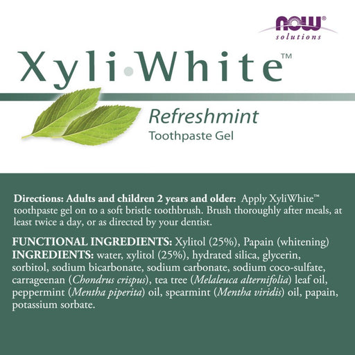 NOW Foods Xyliwhite Toothpaste Gel Refreshmint 6.4oz (181g) - Health and Wellbeing at MySupplementShop by NOW Foods