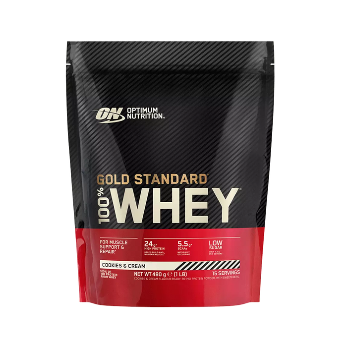 Optimum Nutrition Gold Standard 100% Whey 465g (15 Servings) - Cookies and Cream - Whey Protein at MySupplementShop by Optimum Nutrition