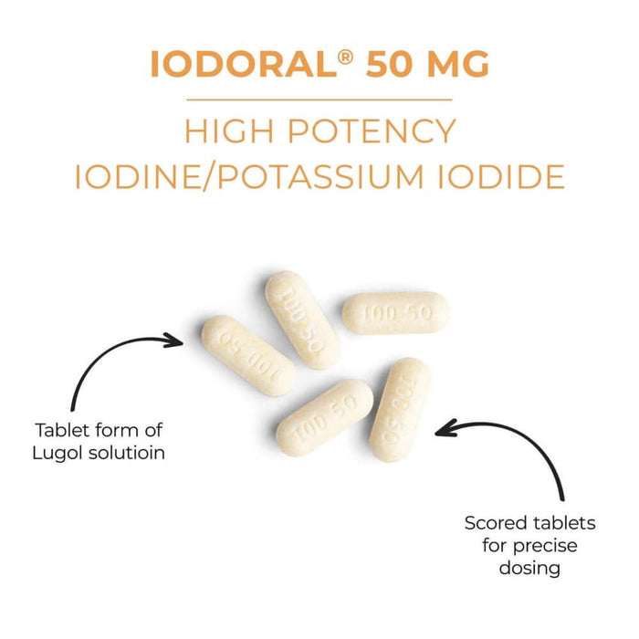 Iodoral High Potency Iodine/Potassium Iodide 50mg 30 Tablets - Energy & Vitality at MySupplementShop by Optimox