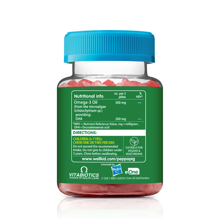 Vitabiotics WellKid Peppa Pig Omega 3 Flaxseed Oil 30 Soft Jellies for 3-7 Years