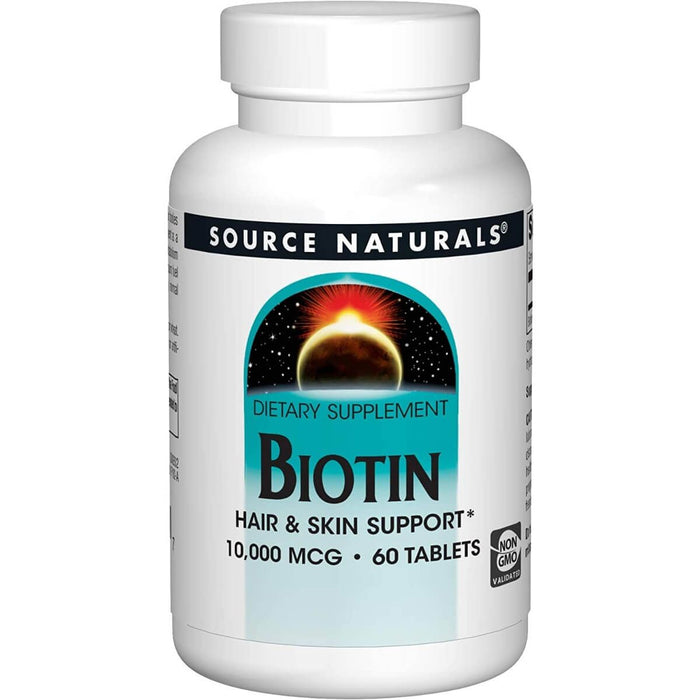 Source Naturals Biotin 10,000mcg 60 Tablets - Energy & Vitality at MySupplementShop by Source Naturals