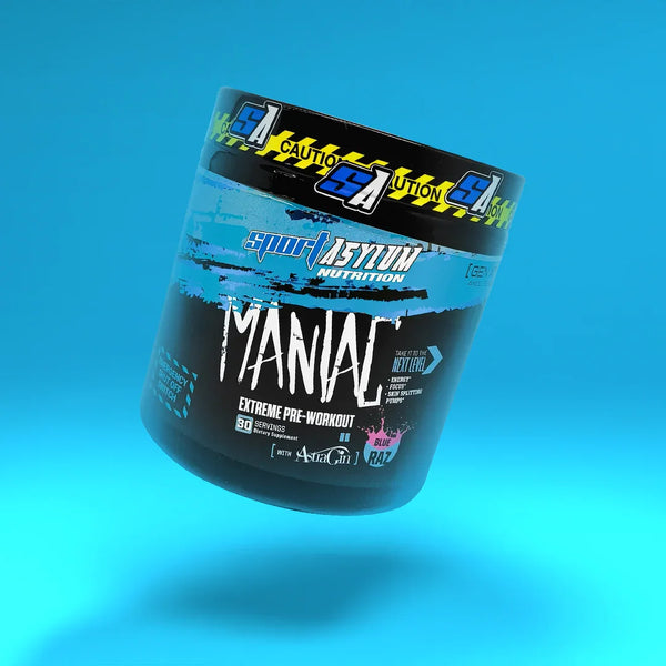 Sport Asylum Nutrition Maniac Pre Workout 360g - Blue Raspberry - Sports Nutrition at MySupplementShop by Sport Asylum Nutrition